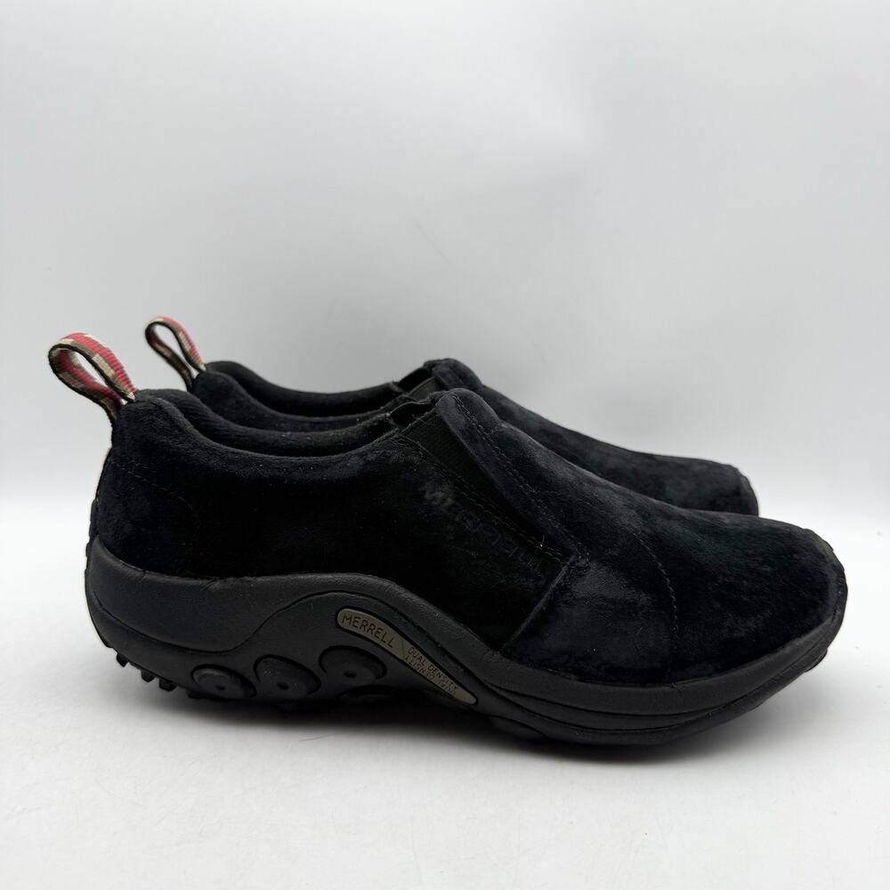 Merrell Mens Jungle Moc Shoes US 8.5 WIDE EU 42 Black Suede Slip On EUC